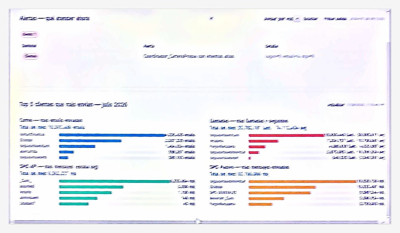 Hemos puesto en marcha una sala de monitoreo permanente, diseñada para supervisar en tiempo real las alarmas y el flujo de mensajes, correos y llamadas.